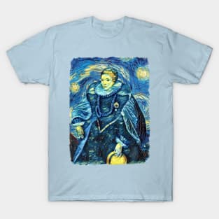 Queen Elizabeth Van Gogh Style T-Shirt